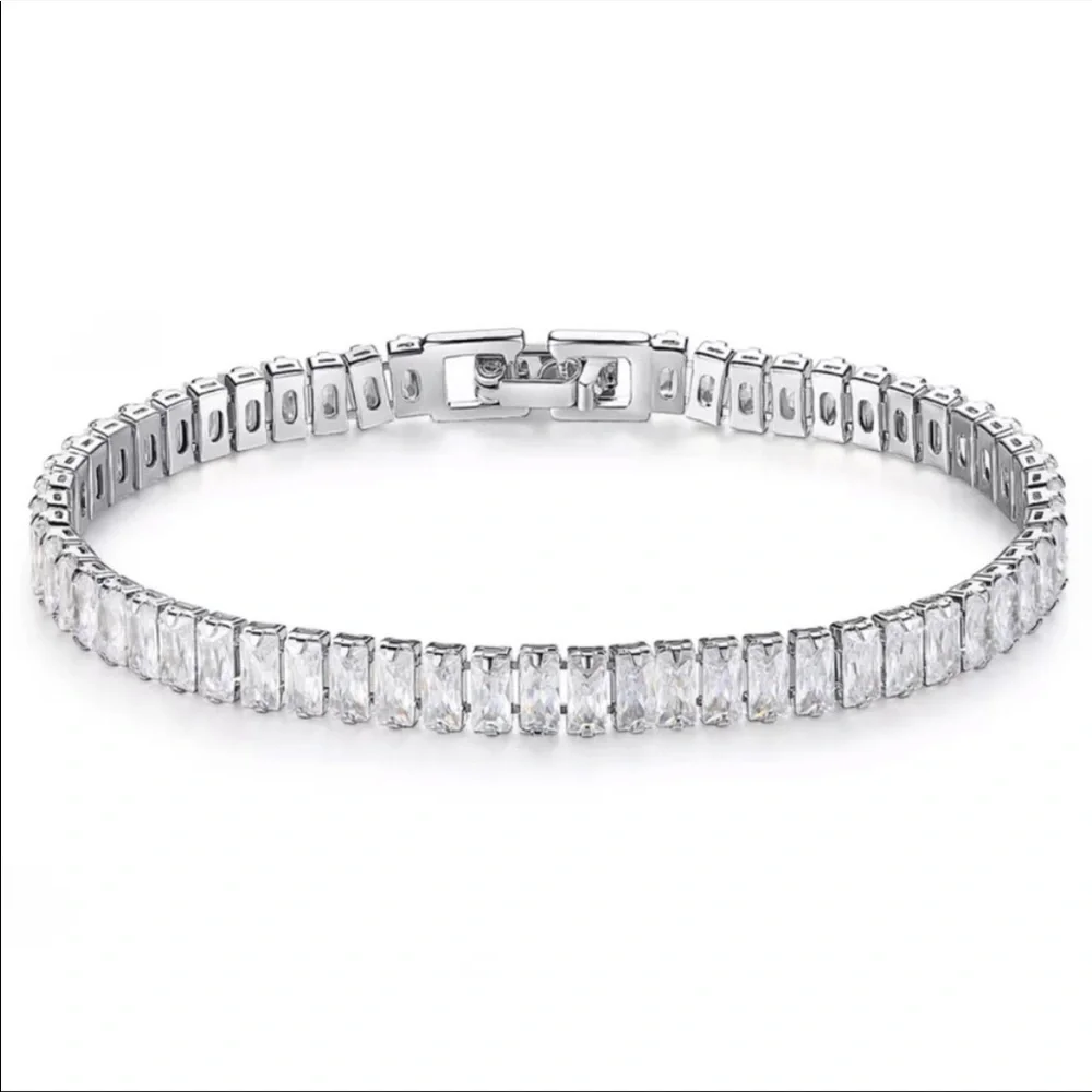 7” NEW 925 STERLING SILVER CUT DIAMOND BRACELET, NICE BRACELET, CUTE BRACELET - Picture 5 of 6